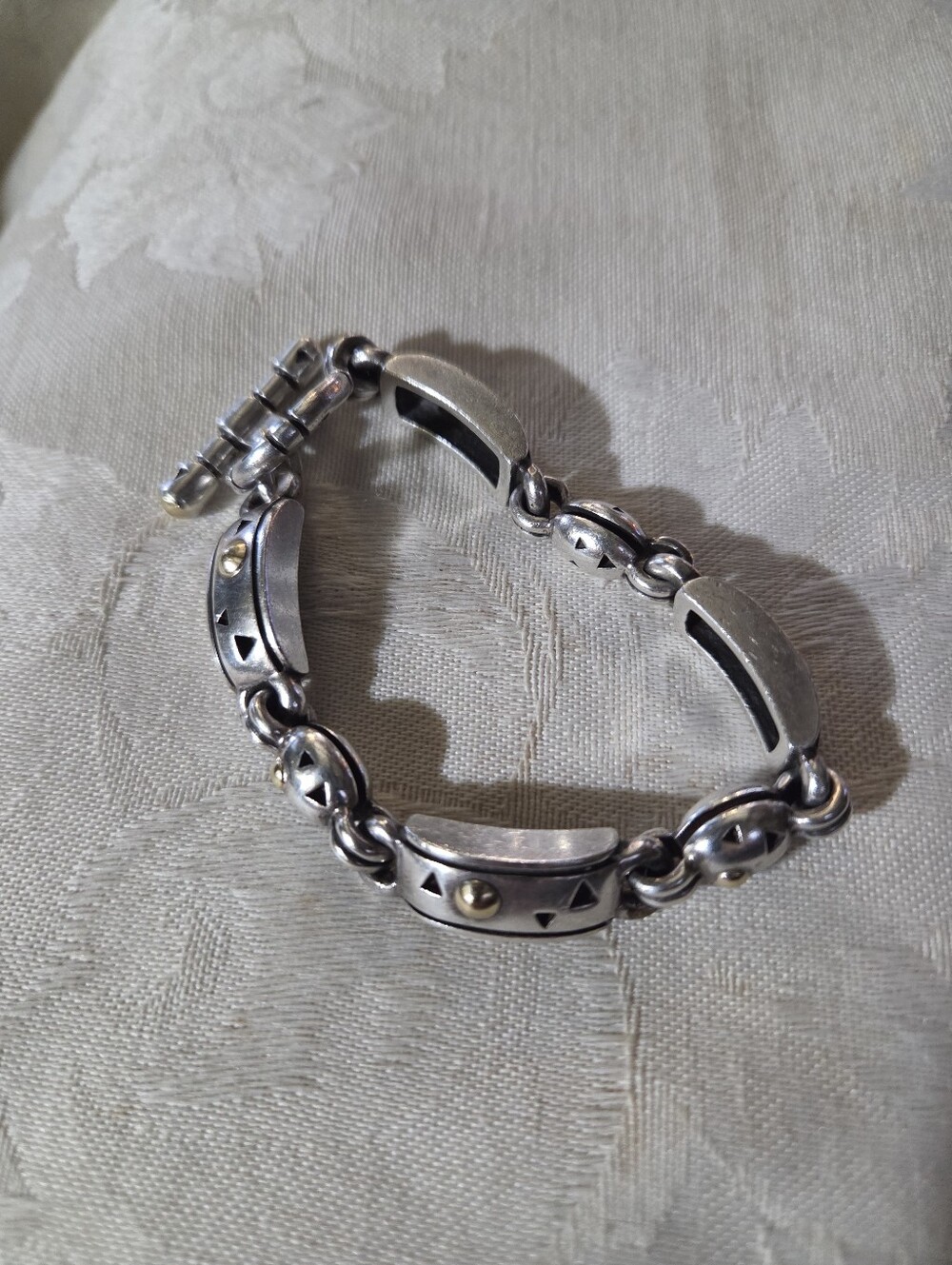 John Atencio Solar Toggle Link Bracelet, SS & 18k - Picture 2 of 14